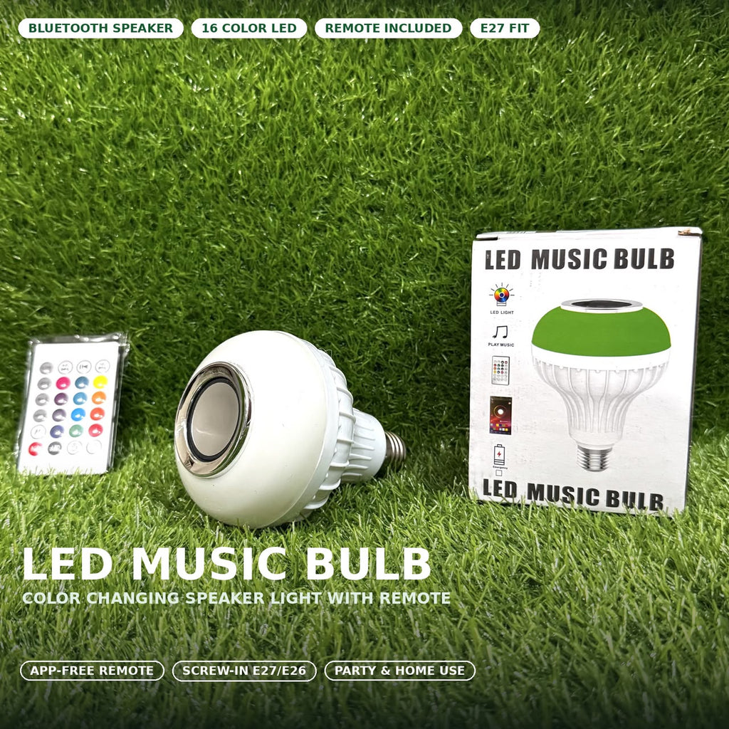 2-in-1 Smart LED Music Bulb with Bluetooth Speaker - Multicolor