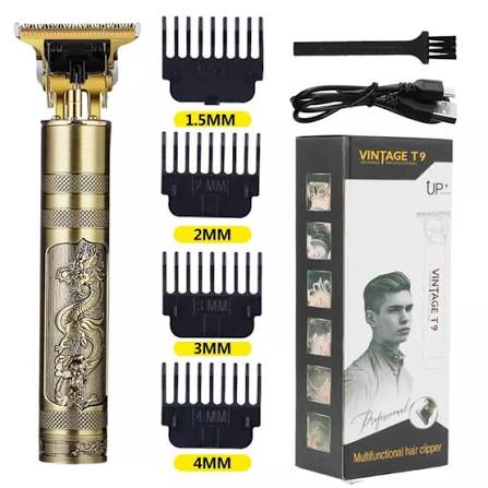 T9 Trimmer for Men Original | Beard Trimmer Rechargeable Cordless | Shaving Machine For Men | Professional Electric Hair Trimmer | Hair Cutting Machine Metal Body Grooming Kit | T9 Vintage Trimmer
