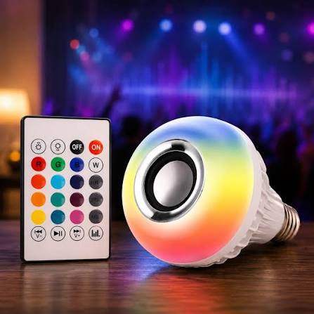 2-in-1 Smart LED Music Bulb with Bluetooth Speaker - Multicolor